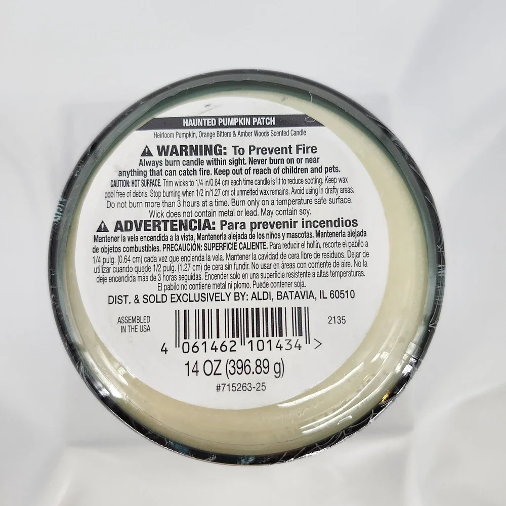 NEW Aldi 2025 Haunted Pumpkin Patch Scented Candle 14 Ounce‎ Halloween Spooky